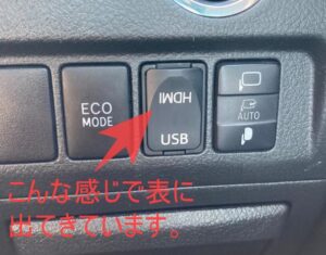 車内のHDMI端子　挿入口