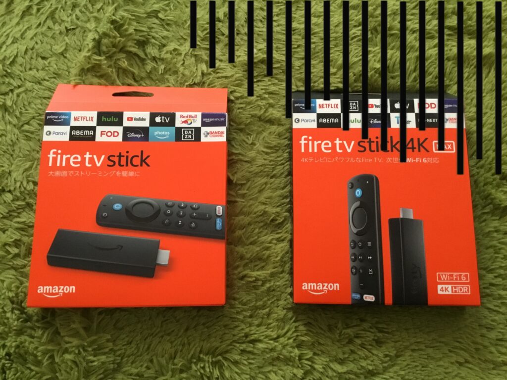 fire TV stickとfire TV sitck 4K MAXを並べた写真